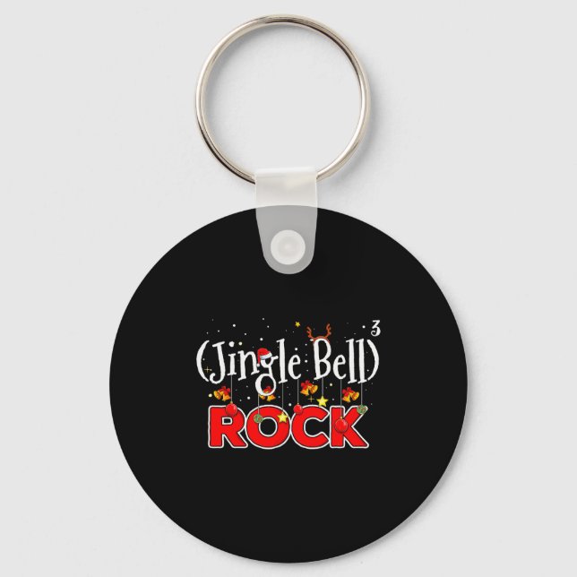 Math Christmas Jingle Bells Rock Math Funny Christ Keychain (Front)