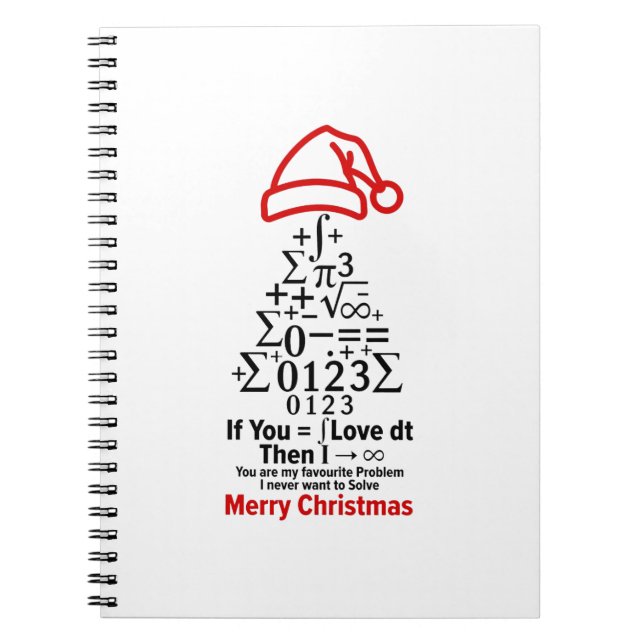 Math Christmas Tree Notebook - Love Gift (Front)