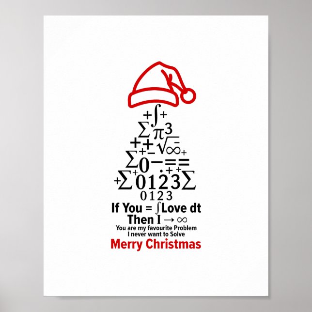 Math Christmas Tree Poster - Love Gift (Front)