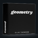 Math Class Custom Name Monogram School Black Binder<br><div class="desc">Math Class Custom Monogram School 3 Ring Binder in Black  *both name and subject can be customized</div>