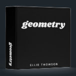 Math Class Custom Name Monogram School Black Binder<br><div class="desc">Math Class Custom Monogram School 3 Ring Binder in Black  *both name and subject can be customized</div>