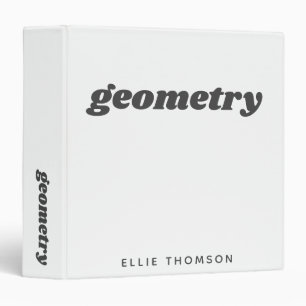 Math Class Custom Name Monogram School White Binder
