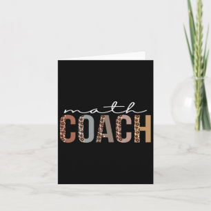 Math Coach Leopard Appreciation Fun For Women For Card