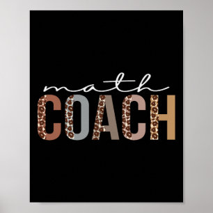 Math Coach Leopard Appreciation Fun For Women For Poster