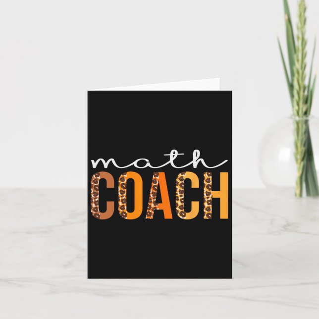 Math Coach Leopard Squad Cute Fall Autumn Thanksgi Card (Front)