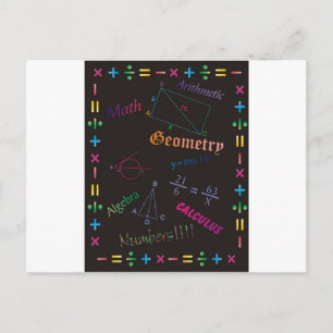 Math Design Black Postcard