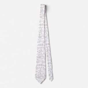 Math Diagrams and Formulas Pattern Tie