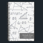 Math Diagrams Pattern Graph Paper Notebook<br><div class="desc">Purple geometric simple design notebook for engineers,  architects or engineering students with space for the name of the school subject and name you can easily change.</div>