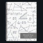 Math Diagrams Pattern Modern Graph Paper Notebook<br><div class="desc">Purple geometric simple design notebook for engineers,  architects or engineering students with space for the name of the school subject and name you can easily change.</div>
