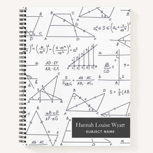 Math Diagrams Pattern School Teacher Graph Paper Notebook (Front)