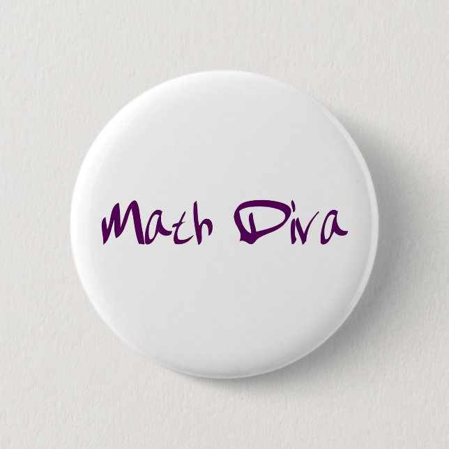Math Diva 2 Inch Round Button (Front)