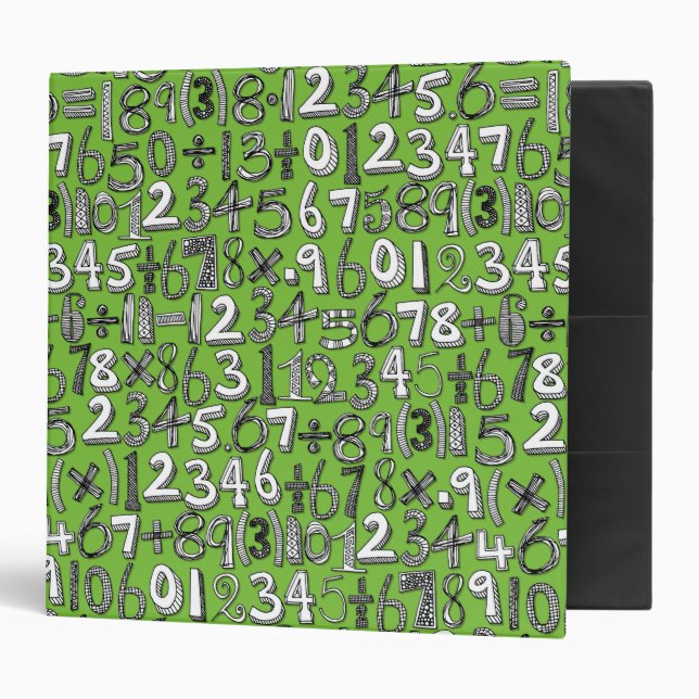 math doodle green binder (Front/Inside)