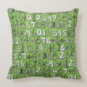 math doodle green throw pillow