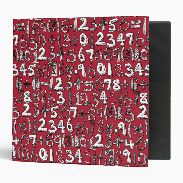 math doodle red binder (Front/Inside)