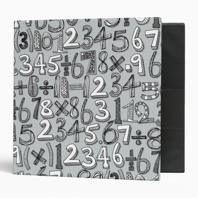 math doodle silver (large) binder (Front/Inside)