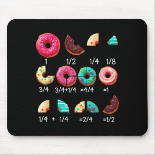 Math Doughnut Fraction Back to School Teacher Gift Mouse Pad