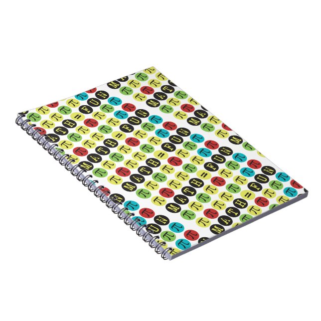 Math equals Fun © - Funny Pi Colourful Mod Pi Gift Notebook (Right Side)