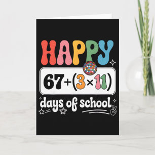 Math Equation 100th Day Teacher Groovy 100 Days Of Card