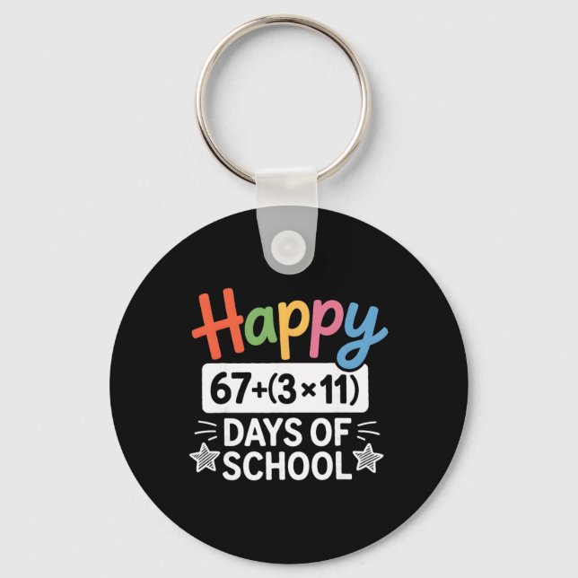 Math Equation 100th Day Teacher Happy 100 Days Of  Keychain (Front)