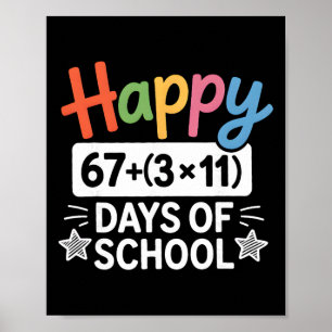 Math Equation 100th Day Teacher Happy 100 Days Of Poster