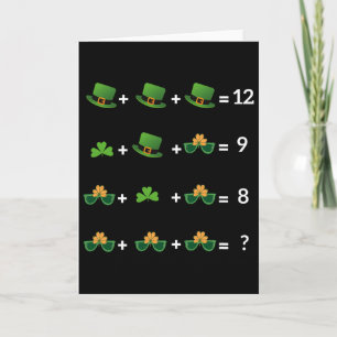 Math Equation Funny St Patricks Day Teacher 1 Card