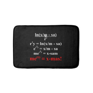 Math Equation Merry Christmas Bath Mat