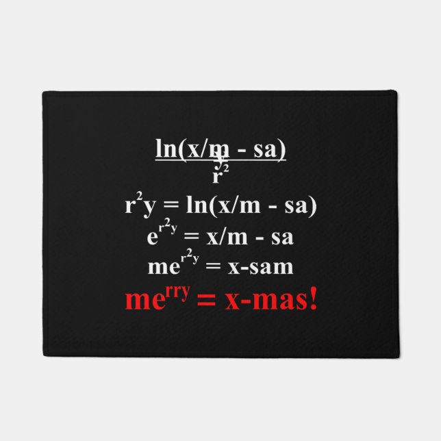 Math Equation Merry Christmas Doormat (Front)