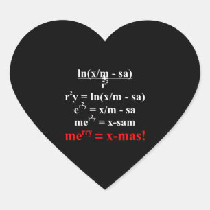 Math Equation Merry Christmas Heart Sticker