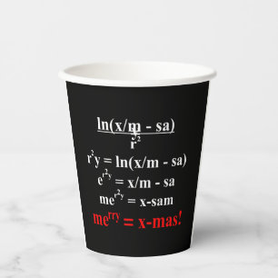 Math Equation Merry Christmas Paper Cups