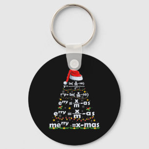 Math Equation Merry X-mas Funny Math Teacher Chris Keychain