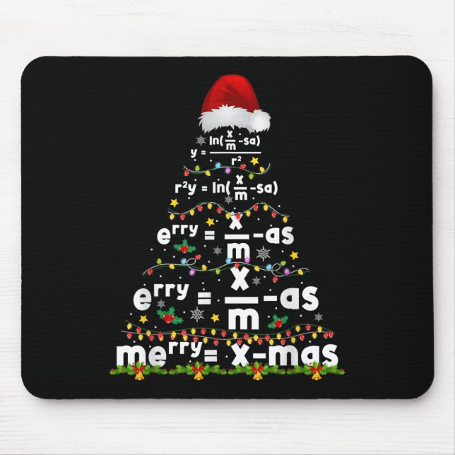 Math Equation Merry Xmas Season Teacher Christmas  Mouse Pad (Front)