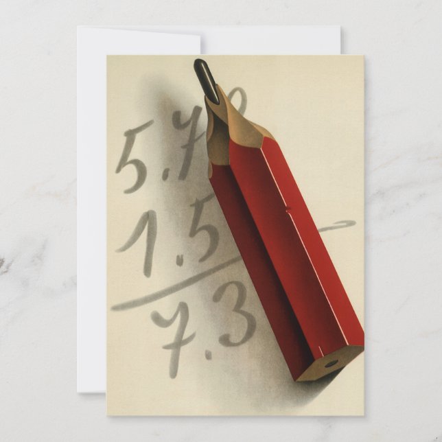 Math Equation with Red Pencil, Vintage Business (Front)