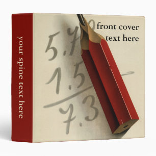 Math Equation with Red Pencil, Vintage Business Binder