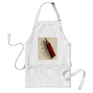 Math Equation with Red Pencil, Vintage Business Standard Apron