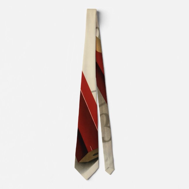 Math Equation with Red Pencil, Vintage Business Tie (Front)