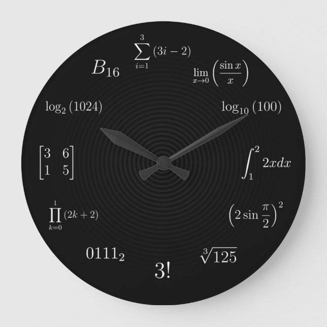 Math Equations and Notations Large Clock (Front)