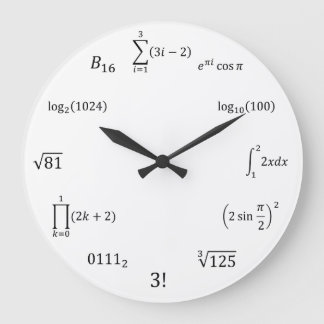 Math Equations and Notations Large Clock