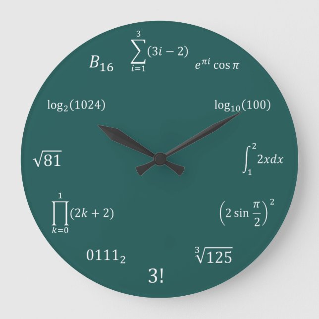 Math Equations and Notations Large Clock (Front)