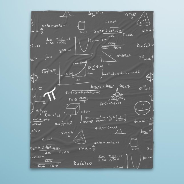 Math Equations Formulas Algebra Nerd Fleece Blanket (Creator Uploaded)