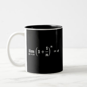 math equations: limit equals e: exponential Two-Tone coffee mug