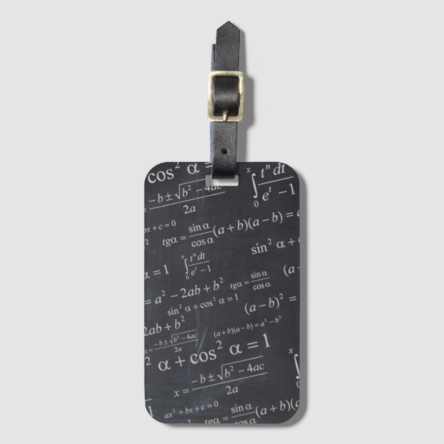 Math Equations on Blackboard Funny Look Luggage Tag (Front Vertical)