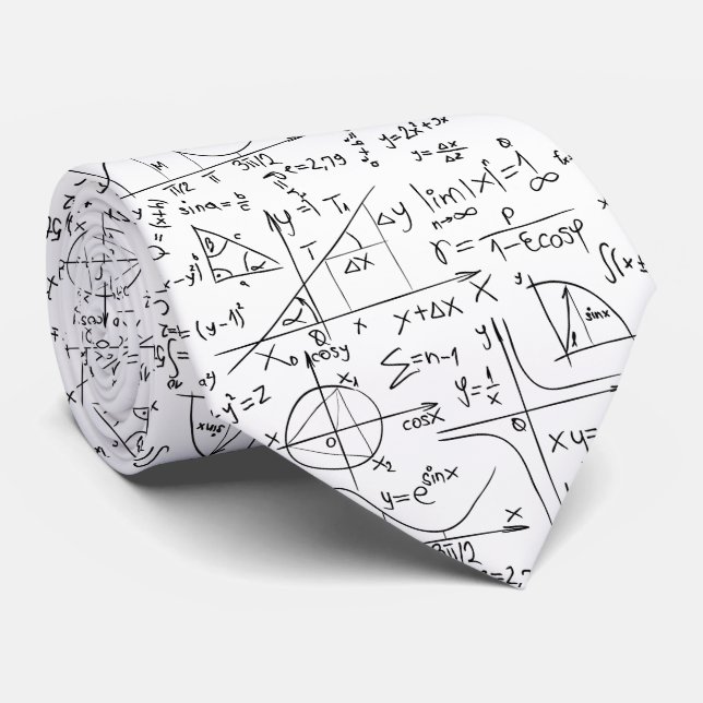 Math Equations Seamless Pattern Tie (Rolled)
