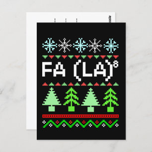 Math Fa La - Christmas Carol Ugly Sweater Style Postcard