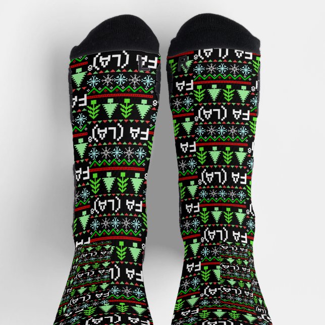 Math Fa La - Christmas Carol Ugly Sweater Style Socks (Top)