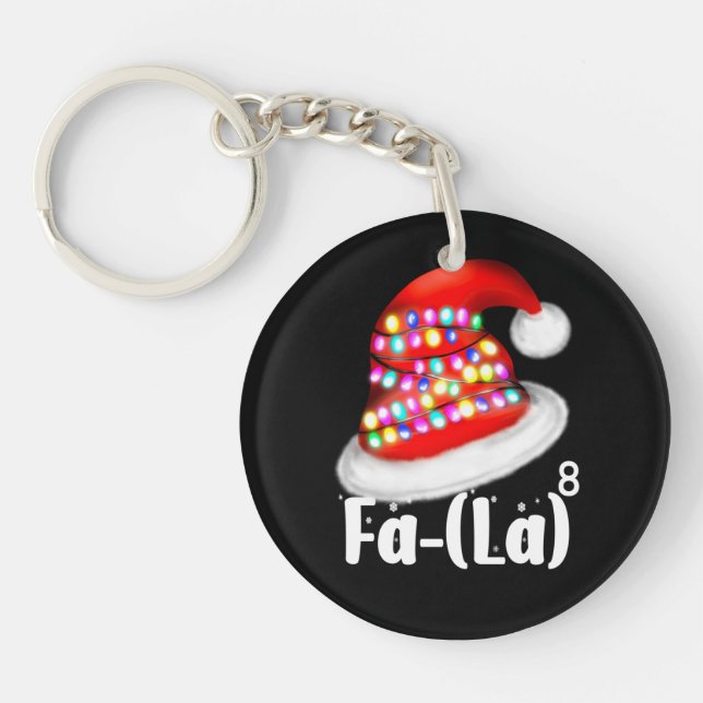 Math Fa-La, Funny Xmas Hat for Math Lovers Keychain (Front)