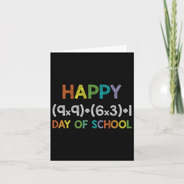 Math Formula 100 Days Of School 100th Day Fun Cute Card (Front)
