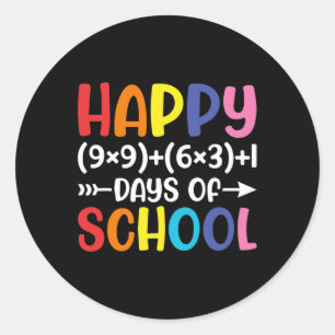 Math Formula 100 Days Of School Fun Math Teacher 1 Classic Round Sticker