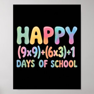 Math Formula 100 Days Of School Funny Equation Tea Poster