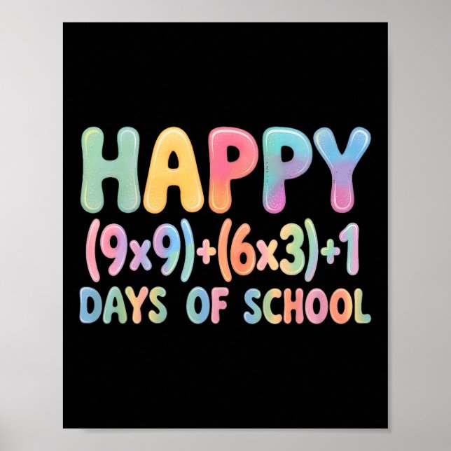 Math Formula 100 Days Of School Funny Equation Tea Poster (Front)