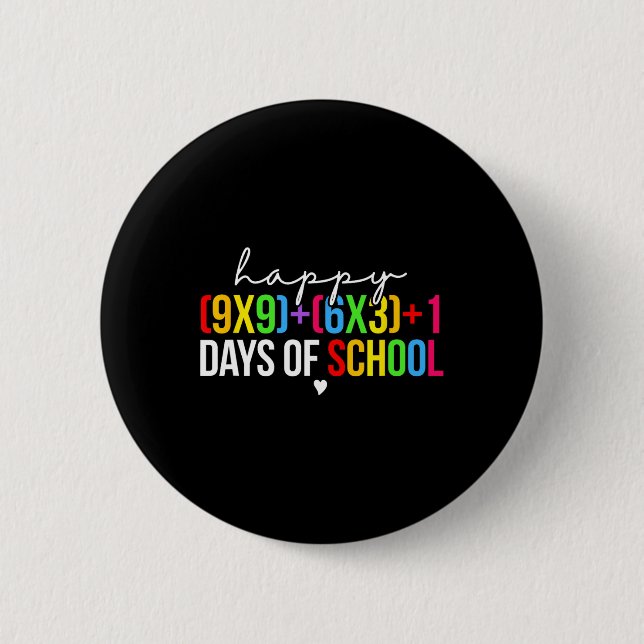 Math Formula 100 Days Of School Funny Math Teacher 2 Inch Round Button (Front)